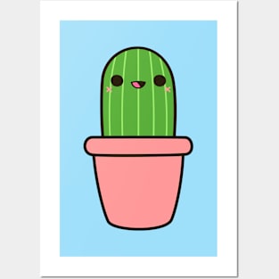 Cute cactus in pink pot Posters and Art